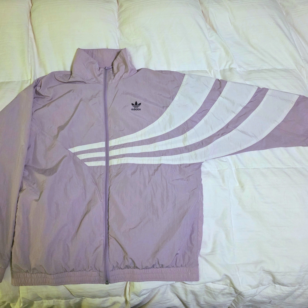 Vintage Inspired Adidas Light Purple and White Jacket